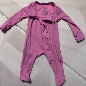 Magnetic Me Pink Ribbed Footed Baby One-Piece